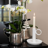 Kolibri Home | Luxury bloempot - Zilveren keramieken sierpot - Ø9cm - plantforyou.nl