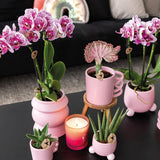 Kolibri Home | Happy Mug roze bloempot - roze keramieken sierpot - Ø6cm - plantforyou.nl