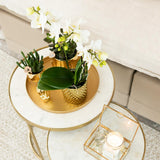 Kolibri Home | Metallic diamond bloempot - Gouden keramieken sierpot Ø9cm - plantforyou.nl