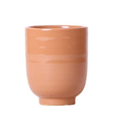 Kolibri Home | Glazed bloempot - Cognac keramieken sierpot met glans - Ø9cm - plantforyou.nl