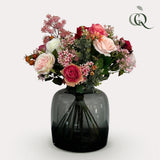 Kunstbloemen - Bouquet M - Flame Roses - 45 cm - plantforyou.nl