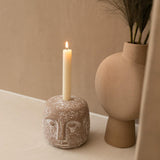Kolibri Home | Kaarsenstandaard - Candle Face - 12cm hoog - Sand - plantforyou.nl