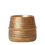 Kolibri Home | Groove bloempot - Gouden keramieken sierpot - potmaat - Ø9cm - plantforyou.nl