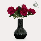 Kunstbloemen Solo - x 5 - 65cm - Peonies - Dark Pink - plantforyou.nl