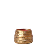 Kolibri Home | Groove bloempot - Gouden keramieken sierpot - potmaat - Ø6cm - plantforyou.nl