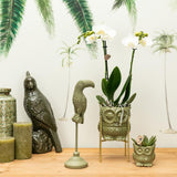 Kolibri Home | Owl bloempot - Groene keramieken sierpot - Ø6cm - plantforyou.nl