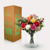 Kunstbloemen - Bouquet M - Flame Roses - 45 cm - plantforyou.nl