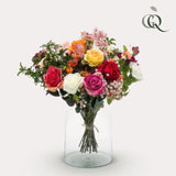 Kunstbloemen - Bouquet M - Flame Roses - 45 cm - plantforyou.nl