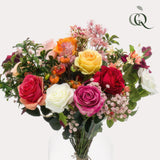 Kunstbloemen - Bouquet M - Flame Roses - 45 cm - plantforyou.nl