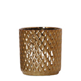 Kolibri Home | Metallic diamond bloempot - Gouden keramieken sierpot Ø9cm - plantforyou.nl