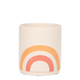 Kolibri Home | Rainbow peach bloempot - Crème keramieken sierpot met print - plantforyou.nl