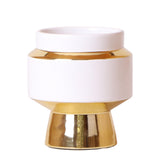 Kolibri Home | Le Chic bloempot - Witte keramieken sierpot met gouden details - Ø9cm - plantforyou.nl