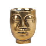 Kolibri Home | Face to face bloempot - Gouden keramieken sierpot - Ø9cm - plantforyou.nl