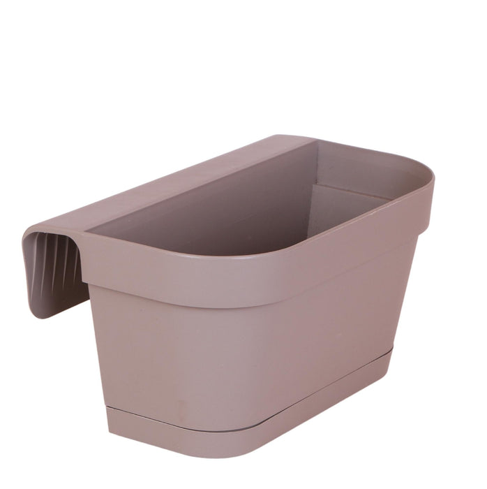 Kolibri Home | Kunststof balkonbak taupe met ophangsysteem - 36 cm breed - plantforyou.nl