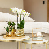 Kolibri Home | Metallic diamond bloempot - Gouden keramieken sierpot Ø9cm - plantforyou.nl