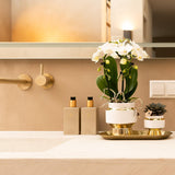 Kolibri Home | Le Chic bloempot - Witte keramieken sierpot met gouden details - Ø6cm - plantforyou.nl