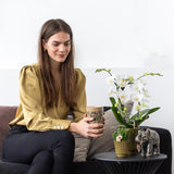Kolibri Home | Retro groene bloempot - groene keramieken sierpot - Ø6cm - plantforyou.nl